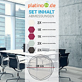 Edition &quote;LOFT&quote; Honeycomb - 9 absorbers made of Basotect ® - Colour: Snow + Aqua + Anthracite + Crimson