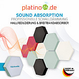 Edition &quote;LOFT&quote; Honeycomb - 9 absorbers made of Basotect ® - Colour: Snow + Aqua + Anthracite + Magenta