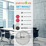 Edition &quote;LOFT&quote; Honeycomb - 9 absorbers made of Basotect ® - Colour: Snow + Aqua + Anthracite + Magenta