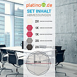 Edition &quote;LOFT&quote; Honeycomb - 9 absorbers made of Basotect ® - Colour: Snow + Platinum + Anthracite + Magenta