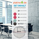 Edition &quote;LOFT&quote; Honeycomb - 9 Absorber aus Basotect ® - Farbe: Snow + Ocean + Anthracite + Magenta