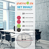 Edition &quote;LOFT&quote; Honeycomb - 9 absorbers made of Basotect ® - Colour: Snow + Lime + Anthracite + Magenta