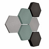 Edition &quote;LOFT&quote; Honeycomb - 6 absorbers made of Basotect ® - Colour: Platinum + Denim + Anthracite
