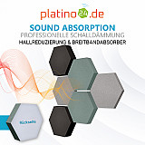 Edition &quote;LOFT&quote; Honeycomb - 6 absorbers made of Basotect ® - Colour: Platinum + Denim + Anthracite