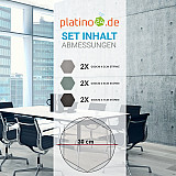 Edition &quote;LOFT&quote; Honeycomb - 6 absorbers made of Basotect ® - Colour: Platinum + Denim + Anthracite