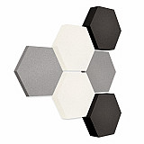Edition &quote;LOFT&quote; Honeycomb - 6 absorbers made of Basotect ® - Colour: Platinum + Snow + Anthracite