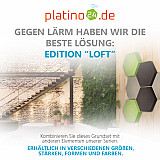 Edition &quote;LOFT&quote; Honeycomb - 6 absorbers made of Basotect ® - Colour: Concrete + Anthracite + Lime