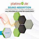 Edition &quote;LOFT&quote; Honeycomb - 6 absorbers made of Basotect ® - Colour: Concrete + Anthracite + Lime