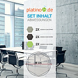 Edition &quote;LOFT&quote; Honeycomb - 6 absorbers made of Basotect ® - Colour: Concrete + Anthracite + Lime