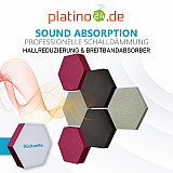 Edition &quote;LOFT&quote; Honeycomb - 6 absorbers made of Basotect ® - Colour: Concrete + Anthracite + Crimson