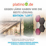 Edition &quote;LOFT&quote; Honeycomb - 6 absorbers made of Basotect ® - Colour: Aqua + Anthracite + Crimson