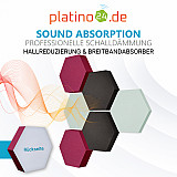 Edition &quote;LOFT&quote; Honeycomb - 6 absorbers made of Basotect ® - Colour: Aqua + Anthracite + Crimson