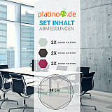 Edition &quote;LOFT&quote; Honeycomb - 6 absorbers made of Basotect ® - Colour: Aqua + Anthracite + Crimson