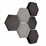 Edition &quote;LOFT&quote; Honeycomb - 6 Absorber aus Basotect ® - Farbe: Anthracite + Platinum + Anthracite