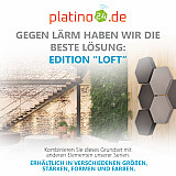 Edition &quote;LOFT&quote; Honeycomb - 6 Absorber aus Basotect ® - Farbe: Anthracite + Platinum + Anthracite