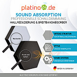 Edition &quote;LOFT&quote; Honeycomb - 6 Absorber aus Basotect ® - Farbe: Anthracite + Platinum + Anthracite