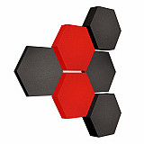 Edition &quote;LOFT&quote; Honeycomb - 6 Absorber aus Basotect ® - Farbe: Anthracite + Red Pepper + Anthracite