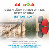 Edition &quote;LOFT&quote; Honeycomb - 6 Absorber aus Basotect ® - Farbe: Anthracite + Red Pepper + Anthracite