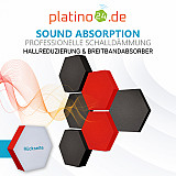 Edition &quote;LOFT&quote; Honeycomb - 6 Absorber aus Basotect ® - Farbe: Anthracite + Red Pepper + Anthracite