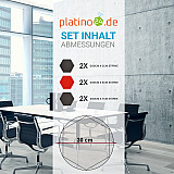 Edition &quote;LOFT&quote; Honeycomb - 6 Absorber aus Basotect ® - Farbe: Anthracite + Red Pepper + Anthracite