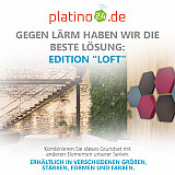 Edition &quote;LOFT&quote; Honeycomb - 6 absorbers made of Basotect ® - Colour: Anthracite + Maritim + Crimson