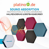 Edition &quote;LOFT&quote; Honeycomb - 6 absorbers made of Basotect ® - Colour: Anthracite + Maritim + Crimson