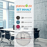 Edition &quote;LOFT&quote; Honeycomb - 6 absorbers made of Basotect ® - Colour: Anthracite + Maritim + Crimson
