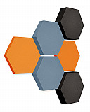 Edition &quote;LOFT&quote; Honeycomb - 6 absorbers made of Basotect ® - Colour: Juice + Scandic + Anthracite