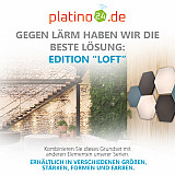 Edition &quote;LOFT&quote; Honeycomb - 6 absorbers made of Basotect ® - Colour: Anthracite + Maritim + Snow