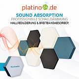 Edition &quote;LOFT&quote; Honeycomb - 6 absorbers made of Basotect ® - Colour: Anthracite + Maritim + Snow