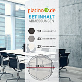 Edition &quote;LOFT&quote; Honeycomb - 6 absorbers made of Basotect ® - Colour: Anthracite + Platinum + Snow