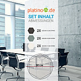 Edition &quote;LOFT&quote; Honeycomb - 6 absorbers made of Basotect ® - Colour: Anthracite + Denim + Snow