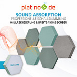 Edition &quote;LOFT&quote; Honeycomb - 6 absorbers made of Basotect ® - Colour: Denim + Platinum + Ocean