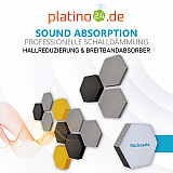 Edition &quote;LOFT&quote; Honeycomb - 12 absorbers made of Basotect ® - Colour: Platinum + Anthracite + Bibo