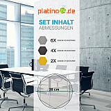 Edition &quote;LOFT&quote; Honeycomb - 12 absorbers made of Basotect ® - Colour: Platinum + Anthracite + Bibo
