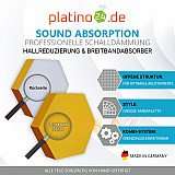 Edition &quote;LOFT&quote; Honeycomb - 12 absorbers made of Basotect ® - Colour: Platinum + Anthracite + Bibo