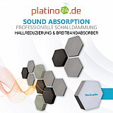 Edition &quote;LOFT&quote; Honeycomb - 12 Absorber aus Basotect ® - Farbe: Platinum + Anthracite + Concrete