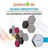 Edition &quote;LOFT&quote; Honeycomb - 12 absorbers made of Basotect ® - Colour: Platinum + Anthracite + Crimson