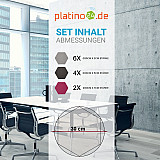Edition &quote;LOFT&quote; Honeycomb - 12 absorbers made of Basotect ® - Colour: Platinum + Anthracite + Crimson
