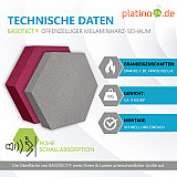 Edition &quote;LOFT&quote; Honeycomb - 12 absorbers made of Basotect ® - Colour: Platinum + Anthracite + Crimson
