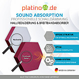 Edition &quote;LOFT&quote; Honeycomb - 12 absorbers made of Basotect ® - Colour: Platinum + Anthracite + Crimson