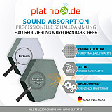 Edition &quote;LOFT&quote; Honeycomb - 12 absorbers made of Basotect ® - Colour: Platinum + Anthracite + Denim