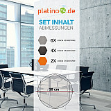 Edition &quote;LOFT&quote; Honeycomb - 12 Absorber aus Basotect ® - Farbe: Platinum + Anthracite + Juice