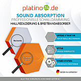 Edition &quote;LOFT&quote; Honeycomb - 12 Absorber aus Basotect ® - Farbe: Platinum + Anthracite + Juice