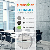 Edition &quote;LOFT&quote; Honeycomb - 12 Absorber aus Basotect ® - Farbe: Platinum + Anthracite + Lime