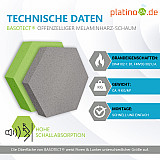 Edition &quote;LOFT&quote; Honeycomb - 12 Absorber aus Basotect ® - Farbe: Platinum + Anthracite + Lime