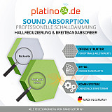 Edition &quote;LOFT&quote; Honeycomb - 12 Absorber aus Basotect ® - Farbe: Platinum + Anthracite + Lime