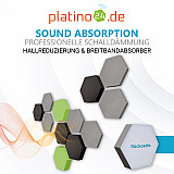 Edition &quote;LOFT&quote; Honeycomb - 12 Absorber aus Basotect ® - Farbe: Platinum + Anthracite + Magenta