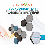Edition &quote;LOFT&quote; Honeycomb - 12 absorbers made of Basotect ® - Colour: Platinum + Anthracite + Maritim