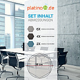 Edition &quote;LOFT&quote; Honeycomb - 12 absorbers made of Basotect ® - Colour: Platinum + Anthracite + Maritim
